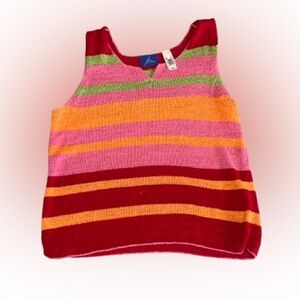 Striped Knit tank in Pink, Green, and Orange
